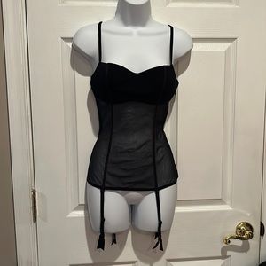 Intimissimi Black Corset/Bustier with Garters Sz S